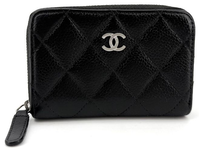 Chanel Tarjetero con cremallera Caviar Silver - vista 3