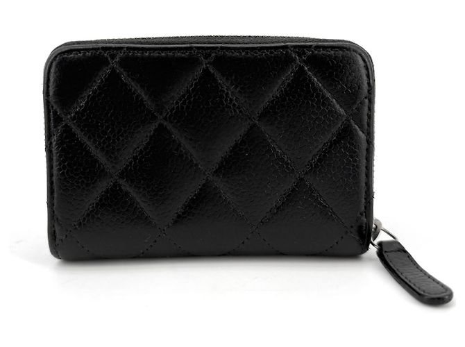 Chanel Tarjetero con cremallera Caviar Silver - vista 4