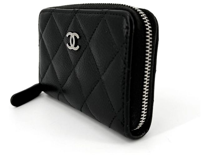 Chanel Tarjetero con cremallera Caviar Silver - vista 5