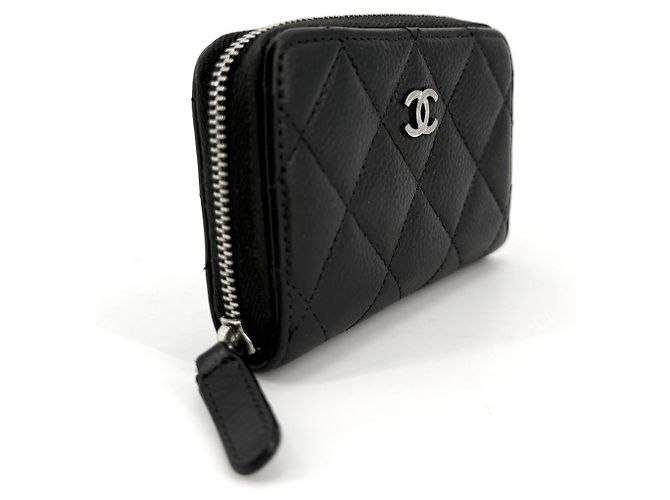 Chanel Tarjetero con cremallera Caviar Silver - vista 6