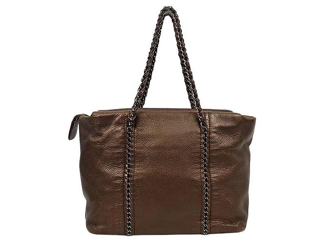 Chanel Borsa a Tracolla CC Marrone - vista 3