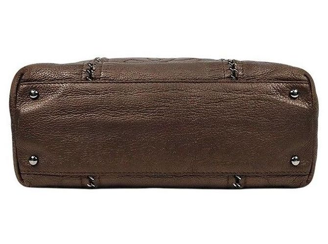 Chanel Borsa a Tracolla CC Marrone - vista 4