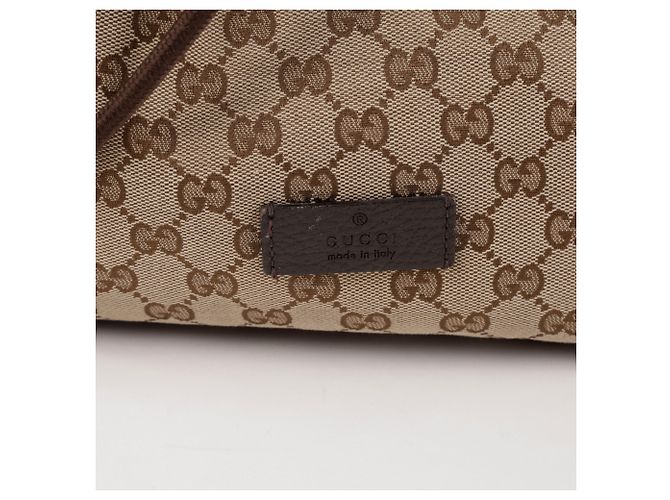 Gucci Drawstring Brown Canvas Backpack - view 9