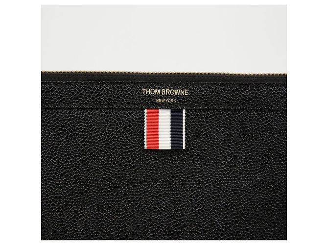 Thom Browne Clutch Document Pebble Black - vista 3
