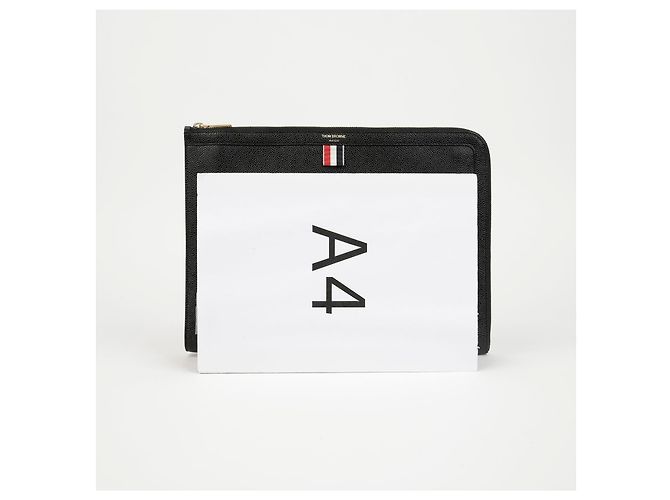 Thom Browne Clutch Document Pebble Black - vista 8