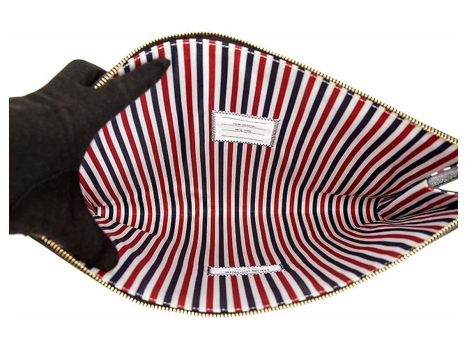 Thom Browne Clutch Document Pebble Black - vista 9