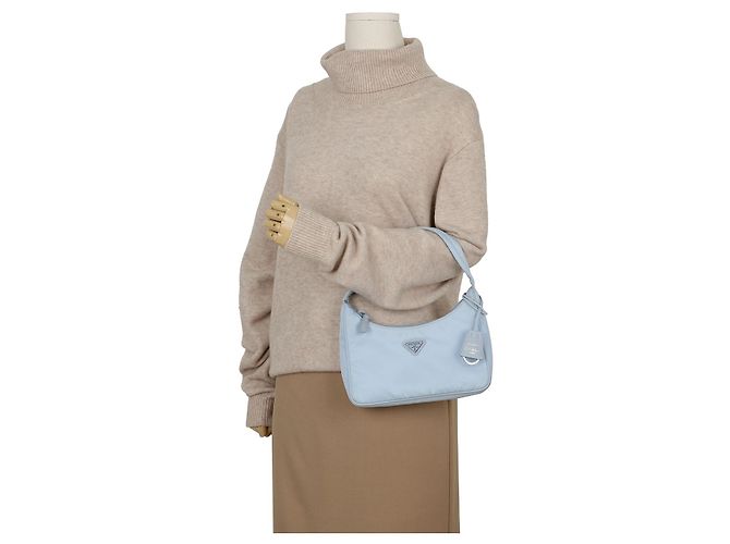 Prada Borsa Hobo Re-Edition Re-Nylon Sky - vista 19