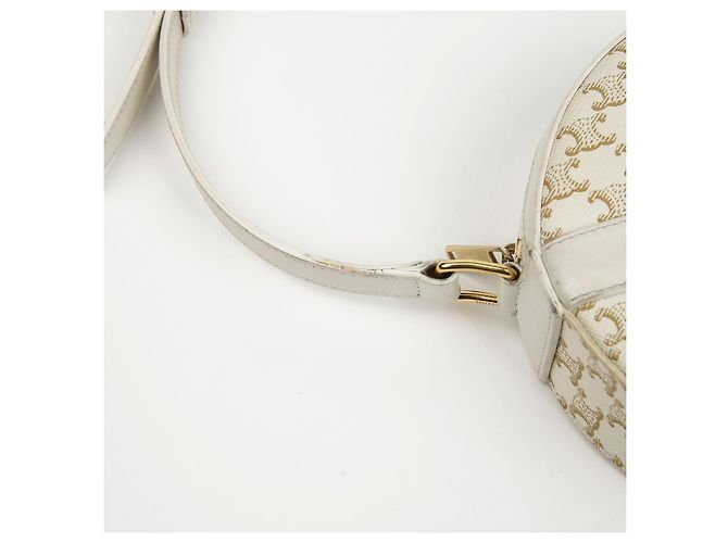 Céline Borsa a tracolla rotonda in tela Triope White - vista 10