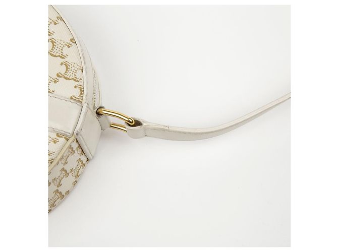 Céline Borsa a tracolla rotonda in tela Triope White - vista 11