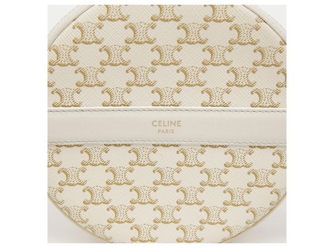 Céline Borsa a tracolla rotonda in tela Triope White - vista 2