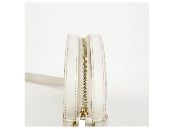 Céline Borsa a tracolla rotonda in tela Triope White - vista 5