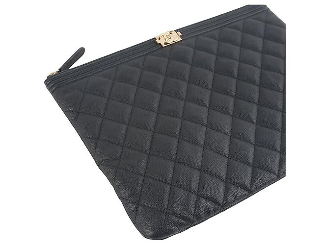 Chanel Borsa a pochette Boy Caviar Gold New Medium - vista 5
