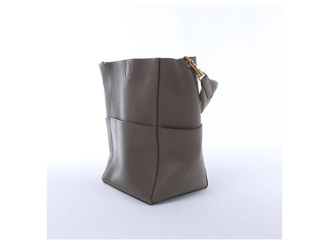 Céline Borsa a secchiello a tracolla Celine Sangle in pelle Grigio - vista 3