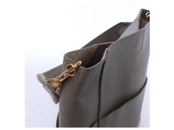Céline Borsa a secchiello a tracolla Celine Sangle in pelle Grigio - vista 5
