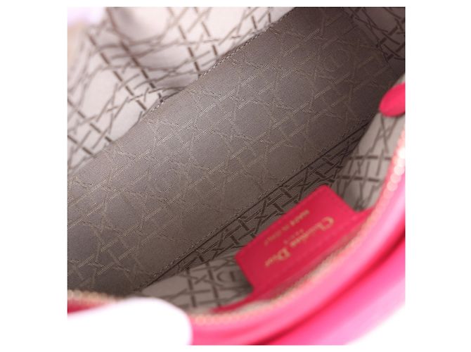 Christian Dior Lady Dior Medium Cannage Leather 2Way Handbag in Pink - vista 13