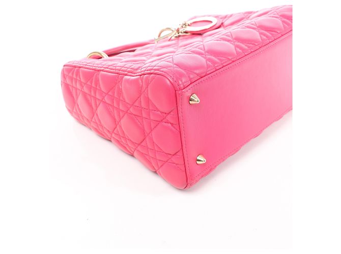 Christian Dior Lady Dior Medium Cannage Leather 2Way Handbag in Pink - vista 9