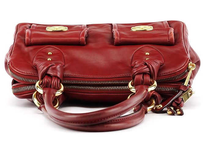 Marc Jacobs Borsa Tote Multi-tasche Blake in Pelle Burgundy - vista 4