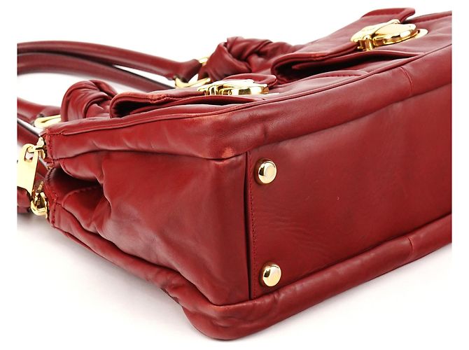 Marc Jacobs Borsa Tote Multi-tasche Blake in Pelle Burgundy - vista 8