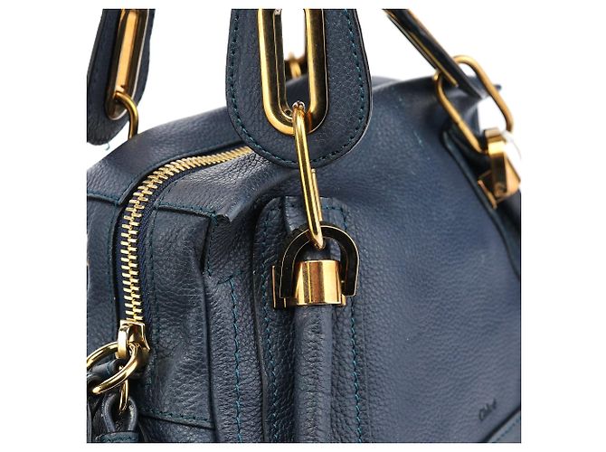 Chloé Borsa 2-Way Paraty in pelle Navy - vista 8