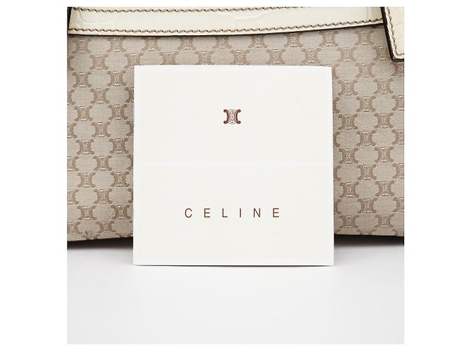 Céline Borsa Tote Boogie in pelle monogram monogram beige - vista 13