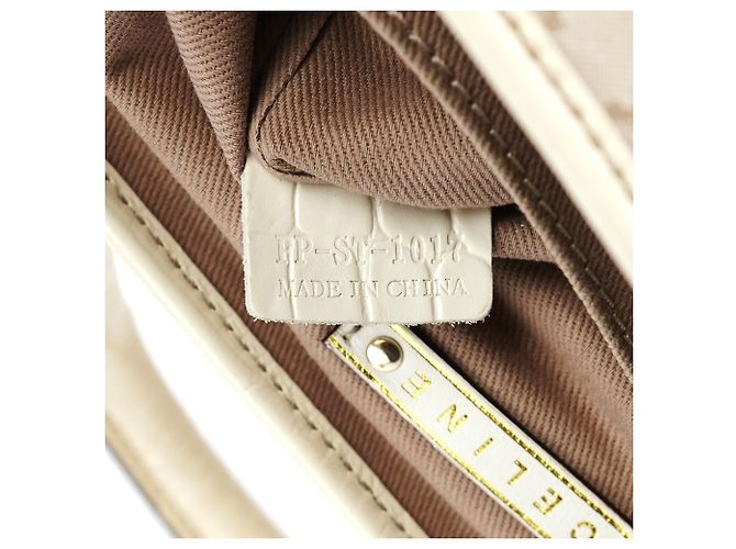 Céline Borsa Tote Boogie in pelle monogram monogram beige - vista 17