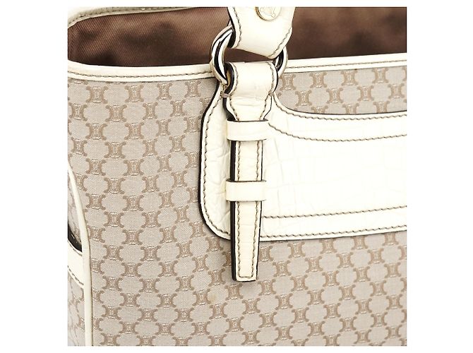 Céline Borsa Tote Boogie in pelle monogram monogram beige - vista 9