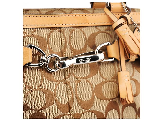 Coach Borsa Tote Hamptons Signature 8K06 Beige Tan - vista 5