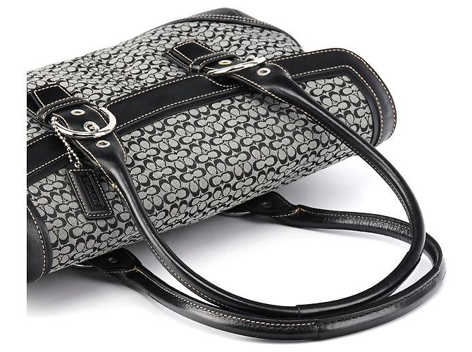 Coach Borsa Tote Soho Signature 7080 Grey Black - vista 12