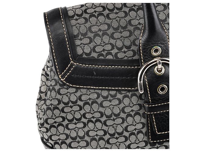 Coach Borsa Tote Soho Signature 7080 Grey Black - vista 9