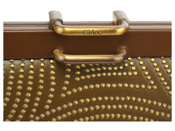 Chloé Mini borsa in pelle borchiata marrone - vista 6