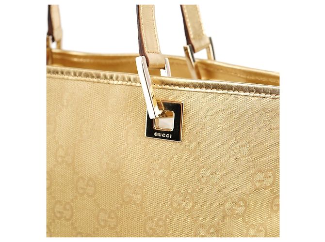 Gucci Borsa Tote Gold GG Canvas - vista 5