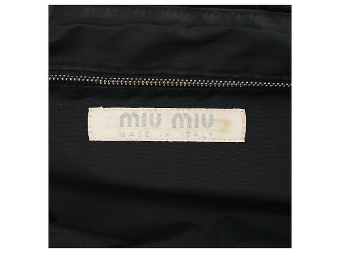 Miu Miu Borsa a tracolla pochette in nylon nero - vista 11