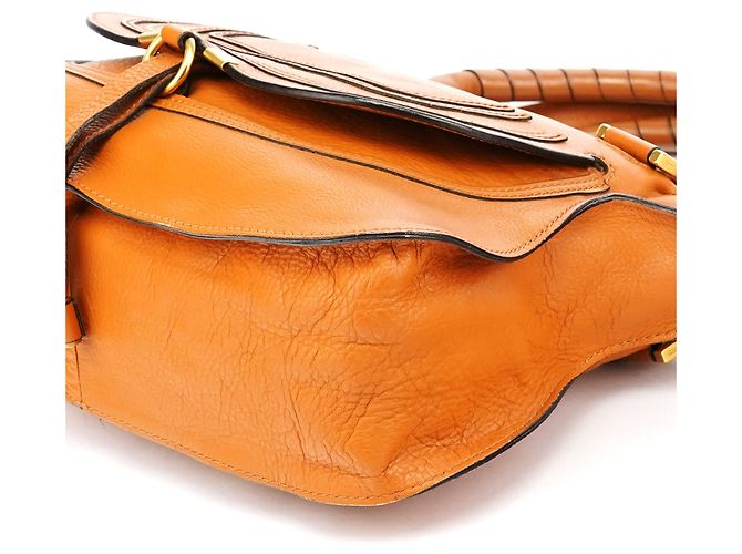 Chloé Borsa Marcie 2-Way in pelle arancione - vista 13