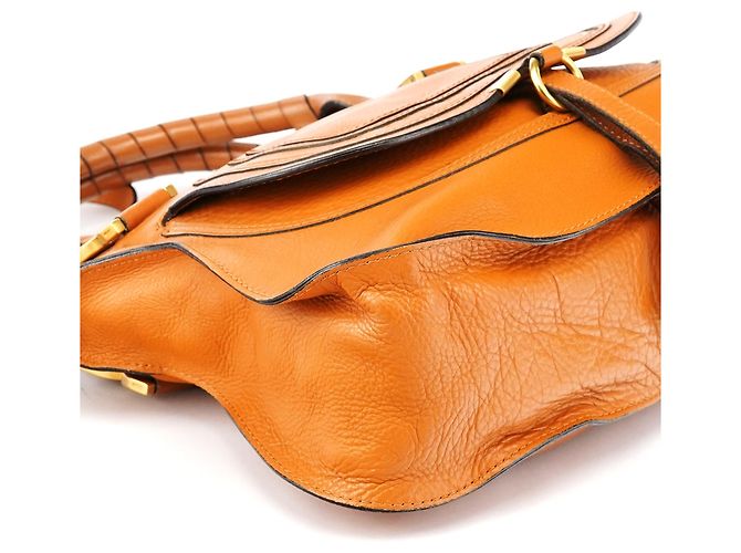 Chloé Borsa Marcie 2-Way in pelle arancione - vista 14