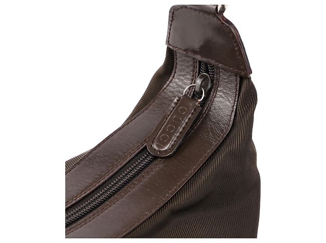 Bamboo Gucci Borsa a tracolla in tela marrone e bambù - vista 7