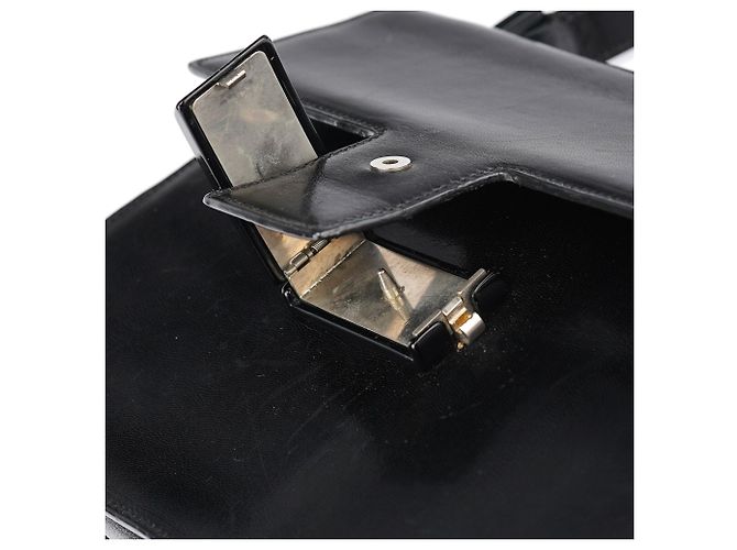 Prada Borsa a tracolla Madras B6663 in pelle di vitello nera - vista 11