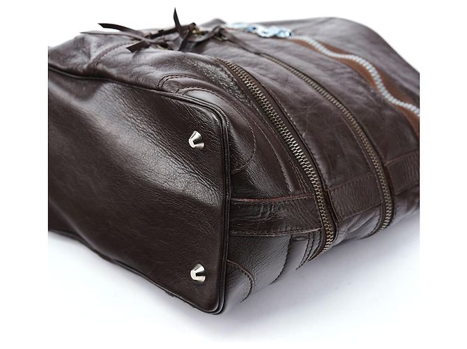 Chloé Borsa a tracolla in pelle marrone con zip Primavera 2006 - vista 10