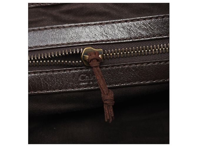 Chloé Borsa a tracolla in pelle marrone con zip Primavera 2006 - vista 12
