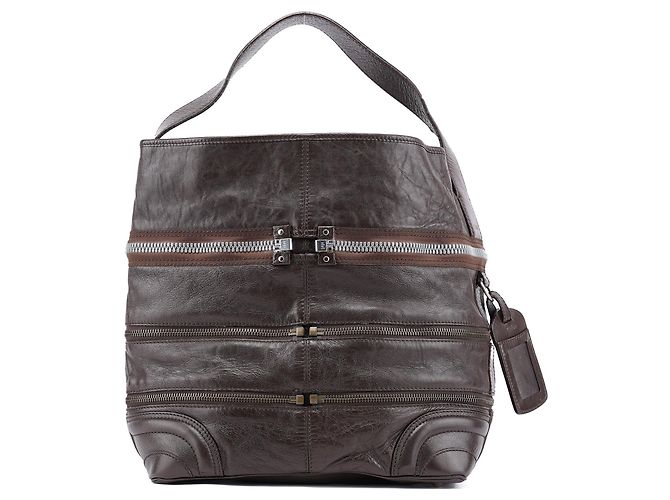 Chloé Borsa a tracolla in pelle marrone con zip Primavera 2006 - vista 3