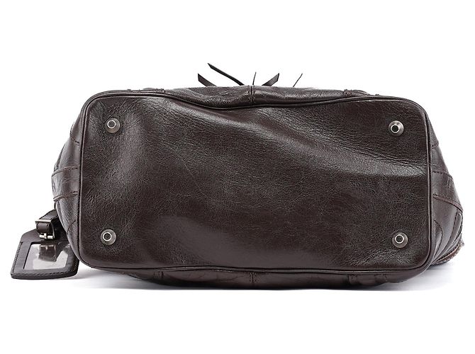 Chloé Borsa a tracolla in pelle marrone con zip Primavera 2006 - vista 4