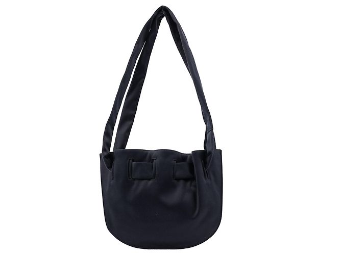 Gucci Borsa a spalla in raso nero - vista 3