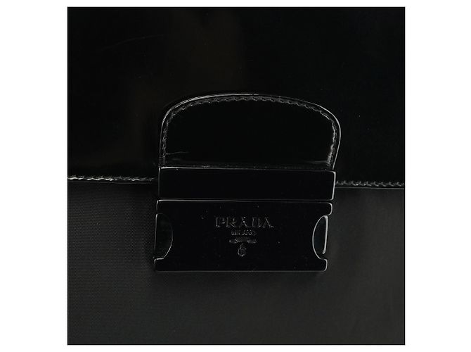 Prada Borsa con manico in nylon Tessuto Spazzolato Nero - vista 6