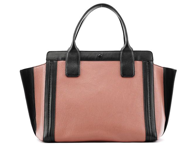 Chloé Saco Tote Alison em couro rosa e preto - vista 3