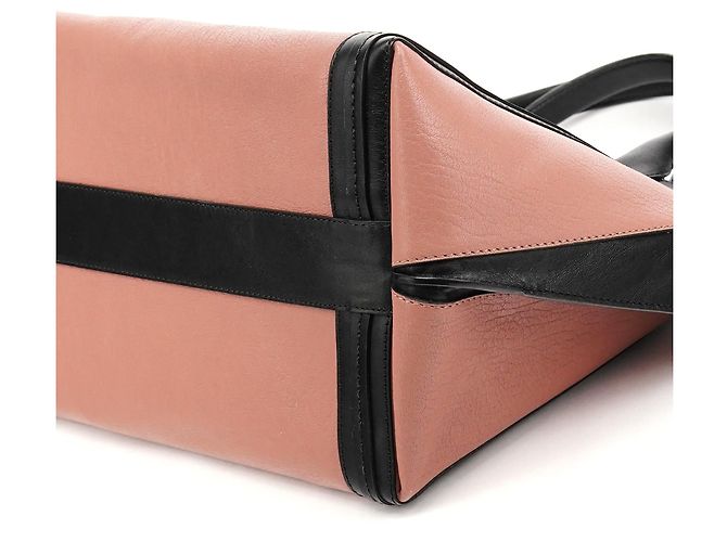 Chloé Saco Tote Alison em couro rosa e preto - vista 7