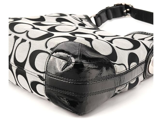 Coach Borsa a tracolla 19758M Grey Black Signature Turnlock - vista 8