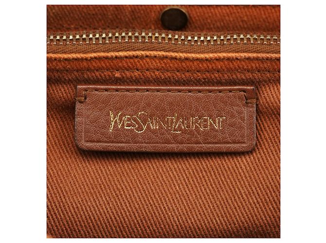 Yves Saint Laurent Borsa 2-Way Muse Two in pelle marrone chiaro - vista 14