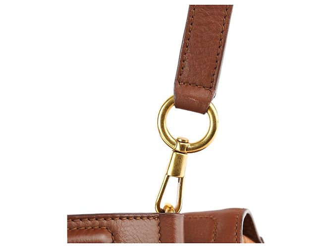 Yves Saint Laurent Borsa 2-Way Muse Two in pelle marrone chiaro - vista 8