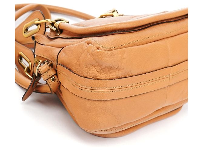 Chloé Borsa 2-Way Paraty in pelle tan - vista 11