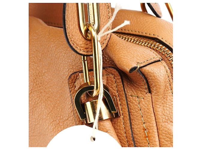 Chloé Borsa 2-Way Paraty in pelle tan - vista 13