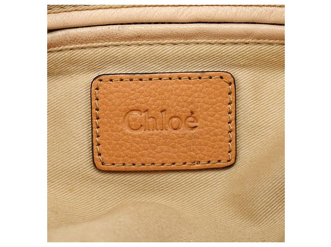 Chloé Borsa 2-Way Paraty in pelle tan - vista 15